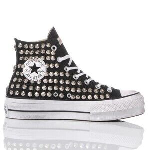 Converse High-Top Platform Sneakers With Metallic Stud Accents - NWT